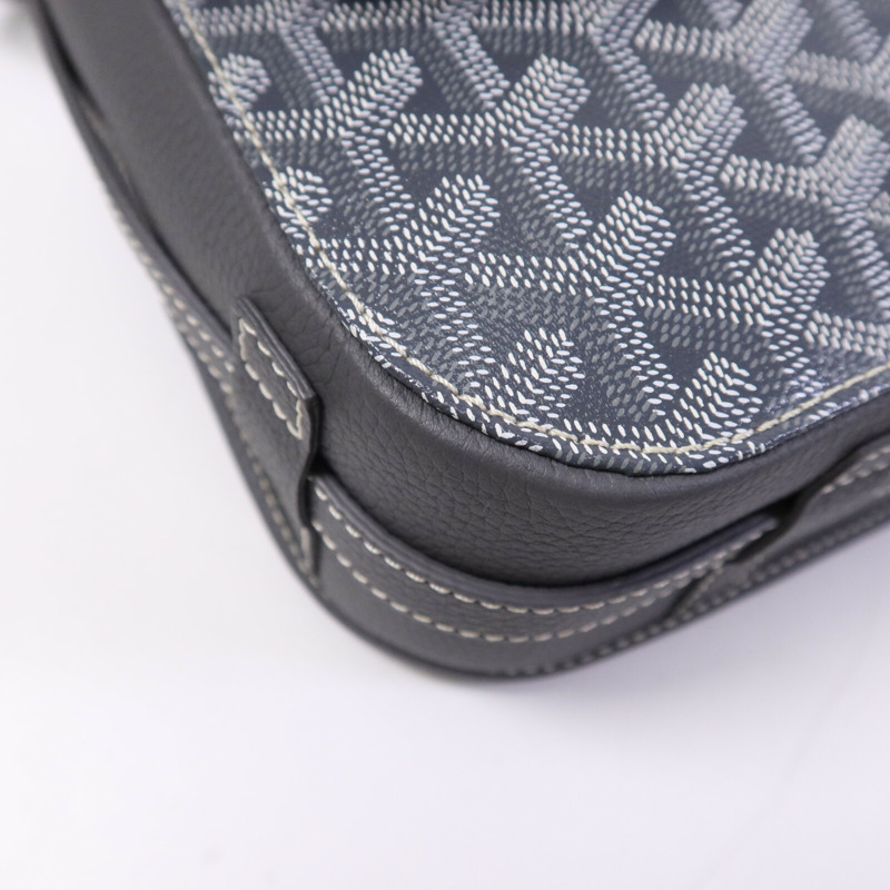 GOYARD 塗層帆布Belvedere MM銀扣肩背袋-10