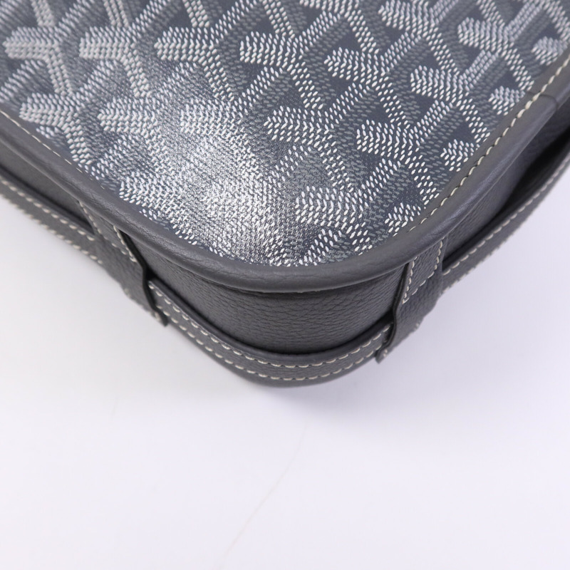 GOYARD 塗層帆布Belvedere MM銀扣肩背袋-11