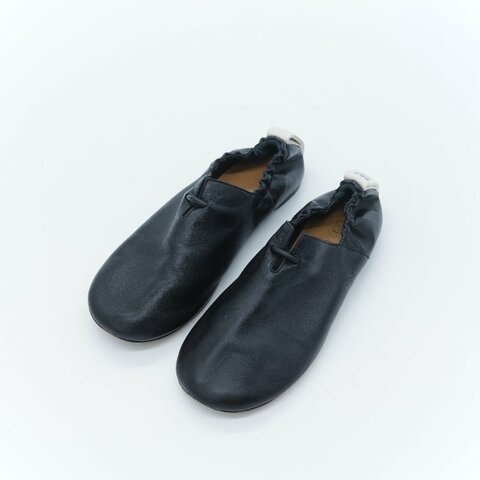 Loewe 羅威 Flamenco 黑色納帕小羊皮束口式芭蕾舞平底鞋 EU37