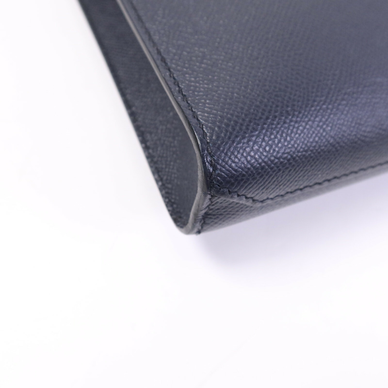HERMES Epsom皮革Sac a Depeches 37銀扣手挽袋Bleu Indigo/Malachite-11