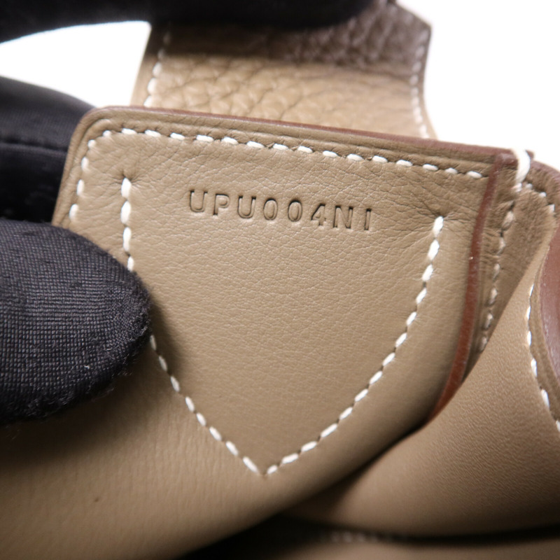 HERMES Togo皮革Mali-Selle PM Messenger Bag銀扣肩背袋Etoupe-6