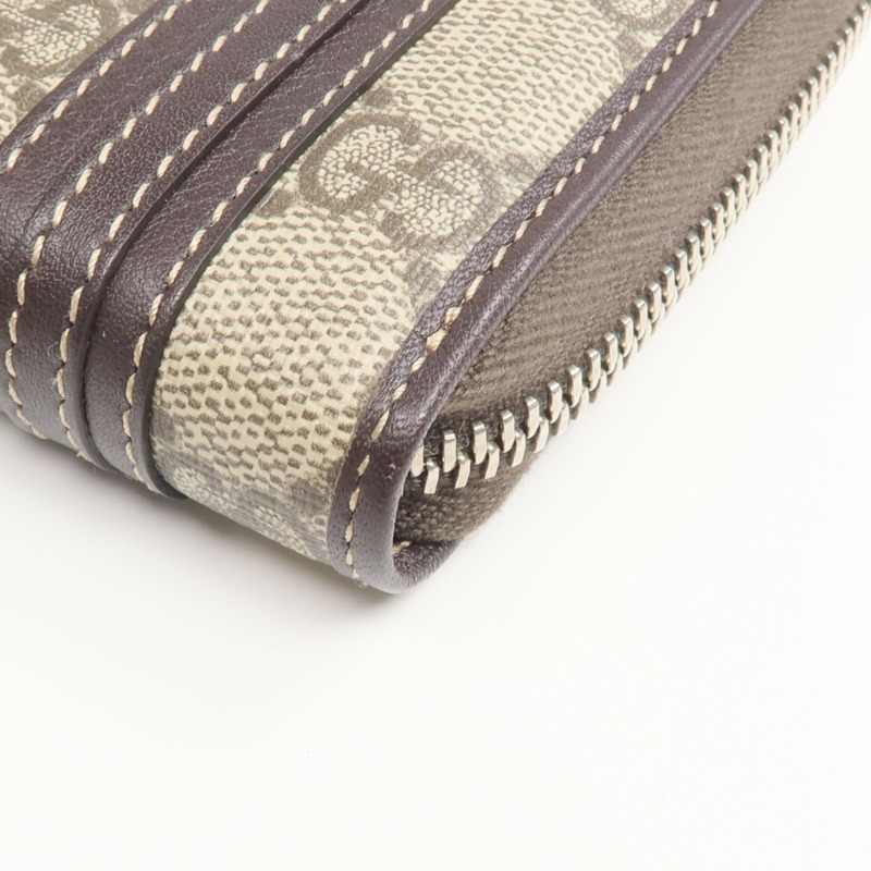 GUCCI 塗層帆布Long Wallet銀扣長錢包-6