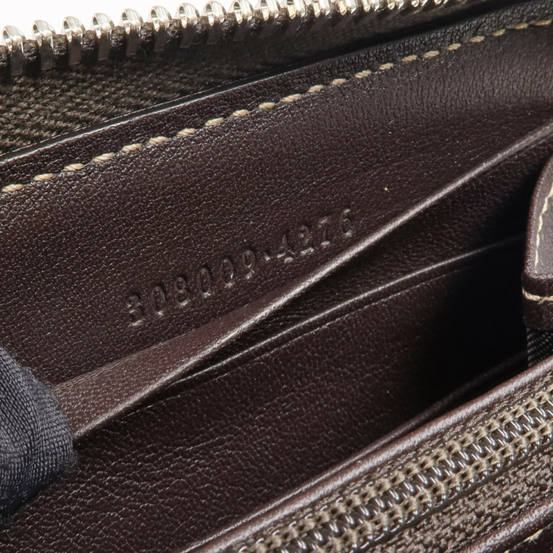GUCCI 塗層帆布Long Wallet銀扣長錢包-13