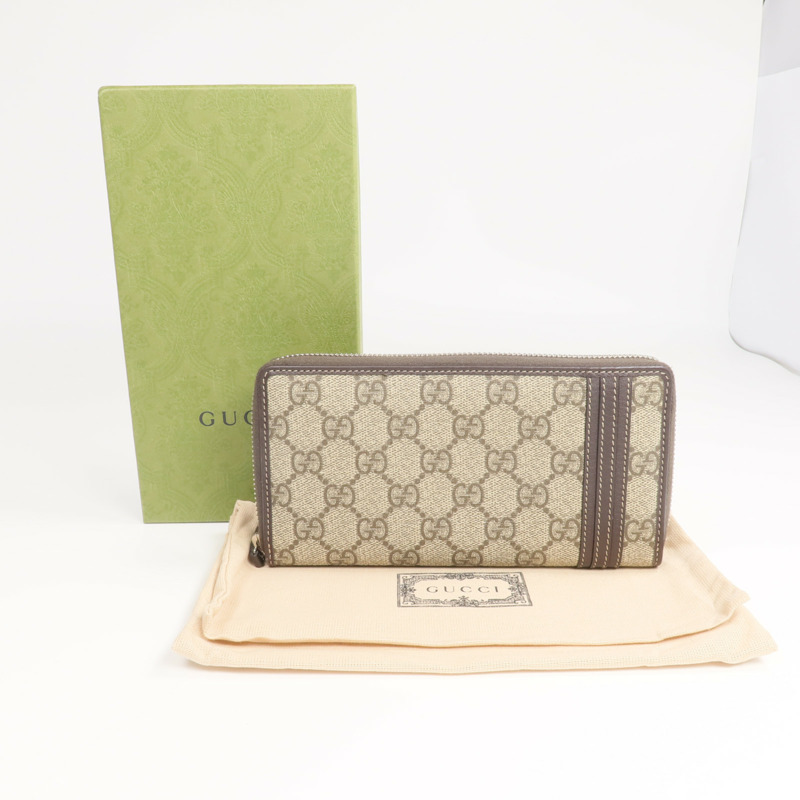 GUCCI 塗層帆布Long Wallet銀扣長錢包-14