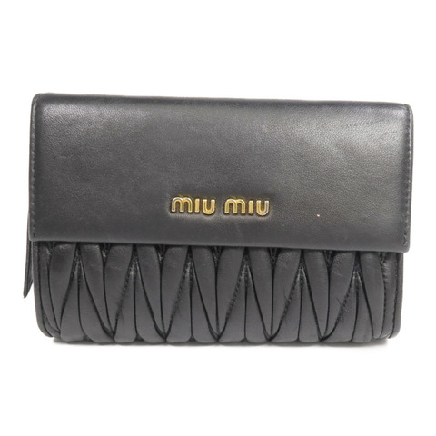 Miu Miu 羊皮皮革Fold Wallet金扣錢包