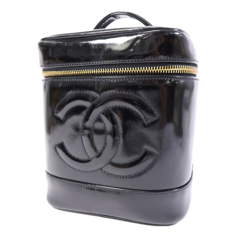 CHANEL 漆皮皮革 Vintage Vanity Case金扣手挽袋-2