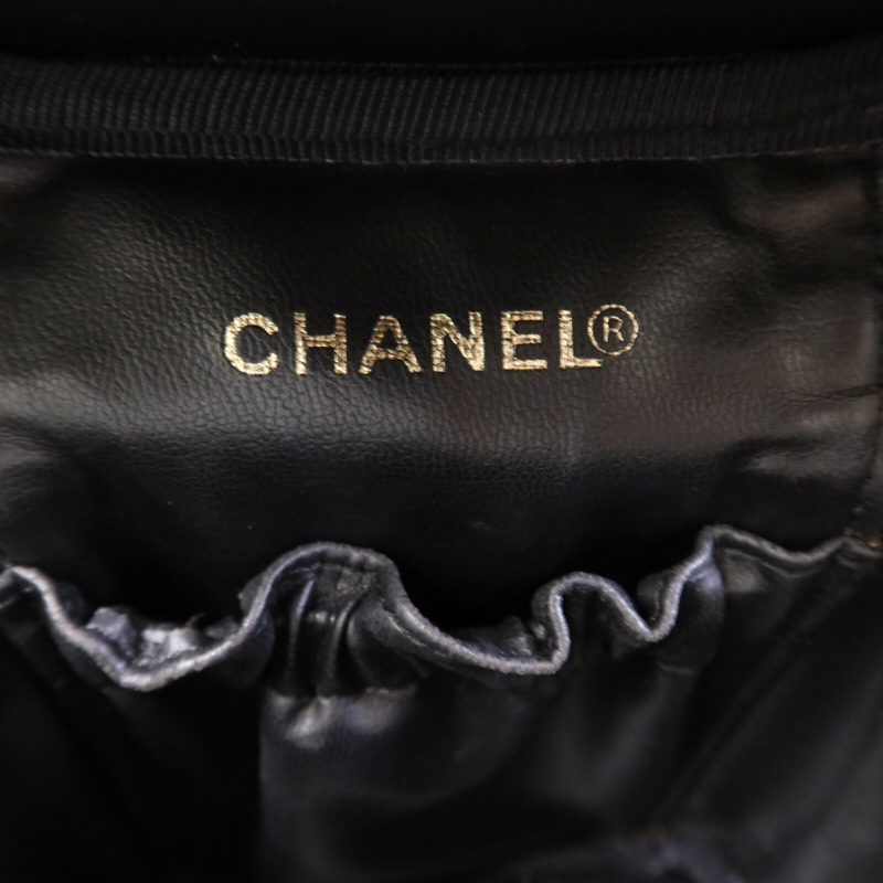 CHANEL 漆皮皮革 Vintage Vanity Case金扣手挽袋-5