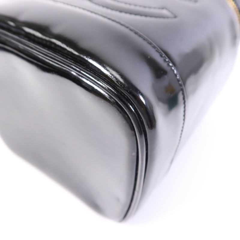 CHANEL 漆皮皮革 Vintage Vanity Case金扣手挽袋-9