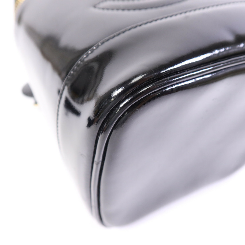 CHANEL 漆皮皮革 Vintage Vanity Case金扣手挽袋-10