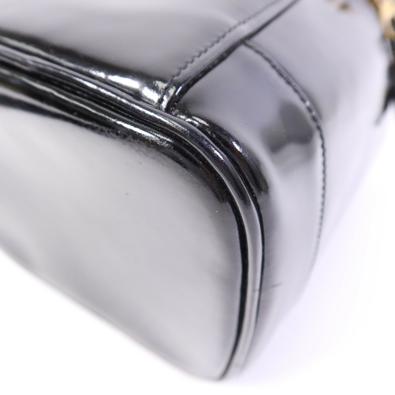 CHANEL 漆皮皮革 Vintage Vanity Case金扣手挽袋-11