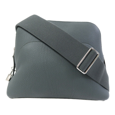 HERMES Togo皮革Bolide Messenger銀扣肩背袋Vert Mangrove