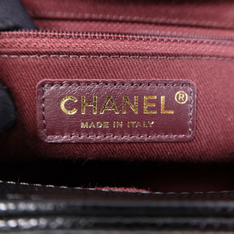 CHANEL 牛皮皮革Business Affinity Small金扣鏈帶手挽肩背兩用袋-5