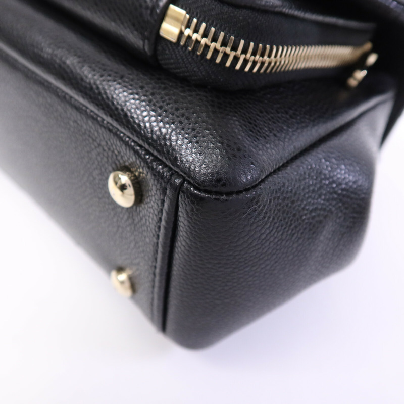 CHANEL 牛皮皮革Business Affinity Small金扣鏈帶手挽肩背兩用袋-10