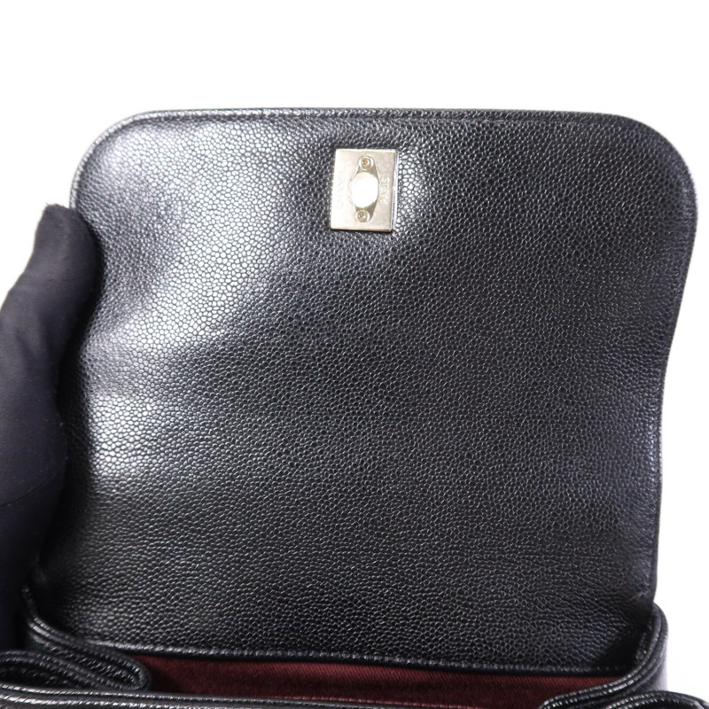 CHANEL 牛皮皮革Business Affinity Small金扣鏈帶手挽肩背兩用袋-14