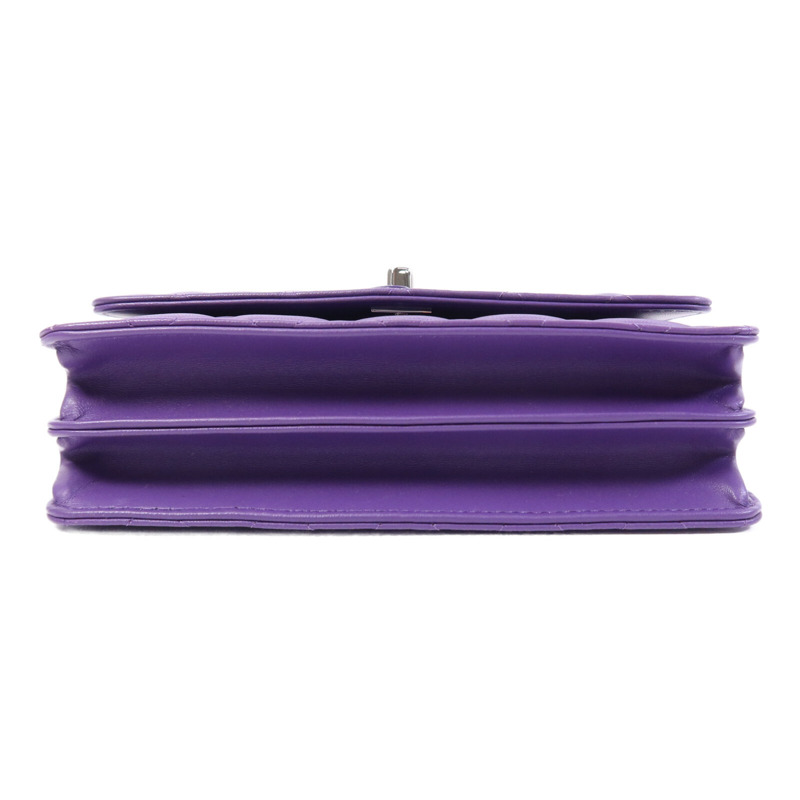 CHANEL 羊皮皮革Top Handle Chain Bag銀扣鏈帶手挽肩背兩用袋-3