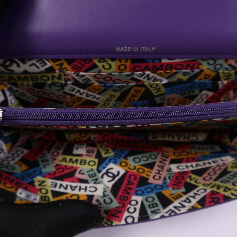 CHANEL 羊皮皮革Top Handle Chain Bag銀扣鏈帶手挽肩背兩用袋-4