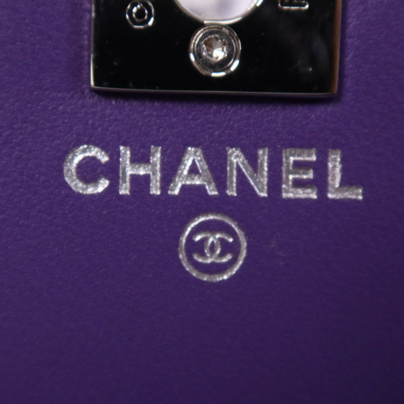 CHANEL 羊皮皮革Top Handle Chain Bag銀扣鏈帶手挽肩背兩用袋-5