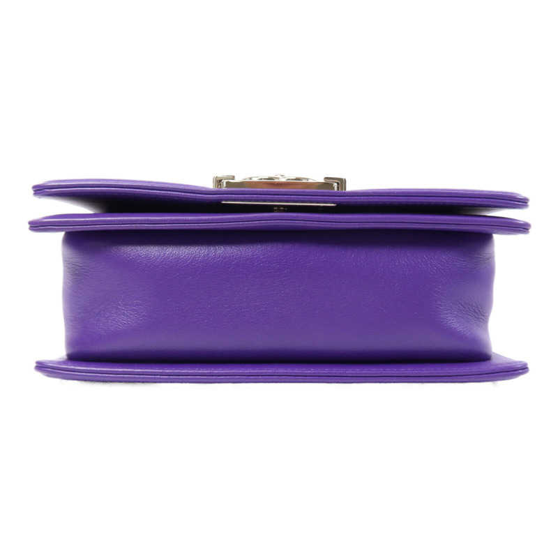 CHANEL 羊皮皮革Boy 20cm金扣鏈帶肩背袋-3