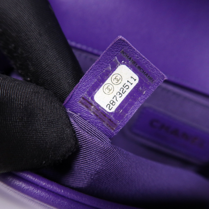 CHANEL 羊皮皮革Boy 20cm金扣鏈帶肩背袋-7