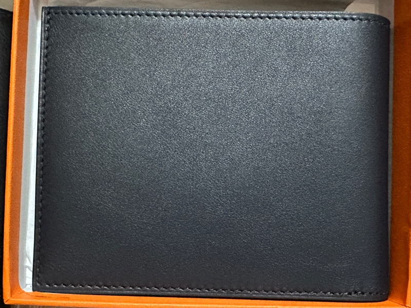 Hermes Citizen Twill 男士用錢包 短夾 8信用卡片夾層 螺帽 螺絲 午夜藍 Swift-1