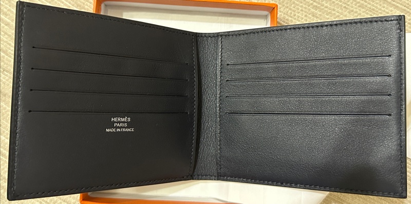 Hermes Citizen Twill 男士用錢包 短夾 8信用卡片夾層 螺帽 螺絲 午夜藍 Swift-2
