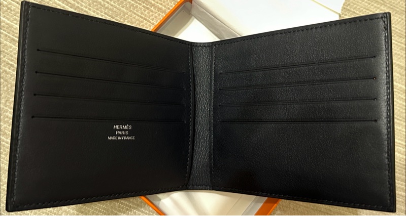 Hermes Citizen Twill 男士用錢包 短夾 8信用卡片夾層 螺帽 螺絲 午夜藍 Swift-4