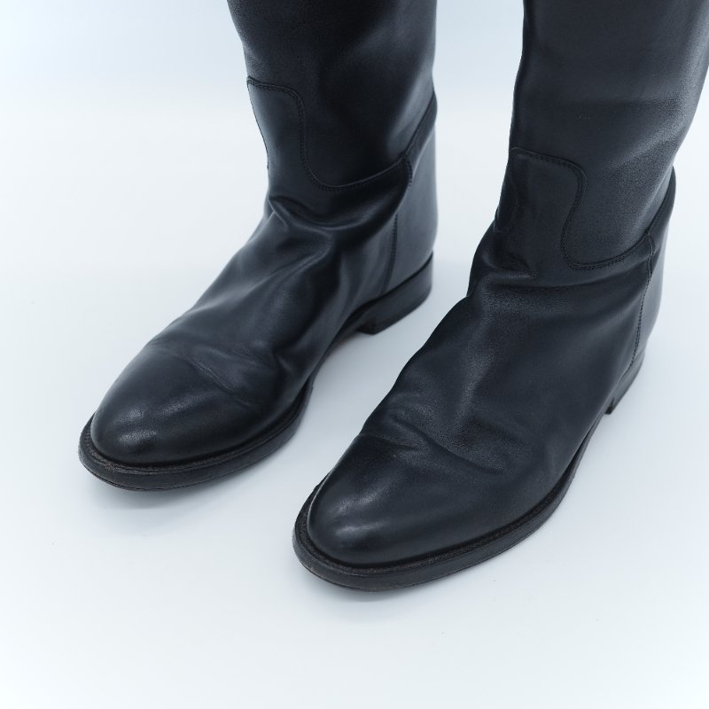 Hermès 愛馬仕 Jumping 黑色滑面小牛皮 Kelly 飾扣馬術長靴 EU36-4