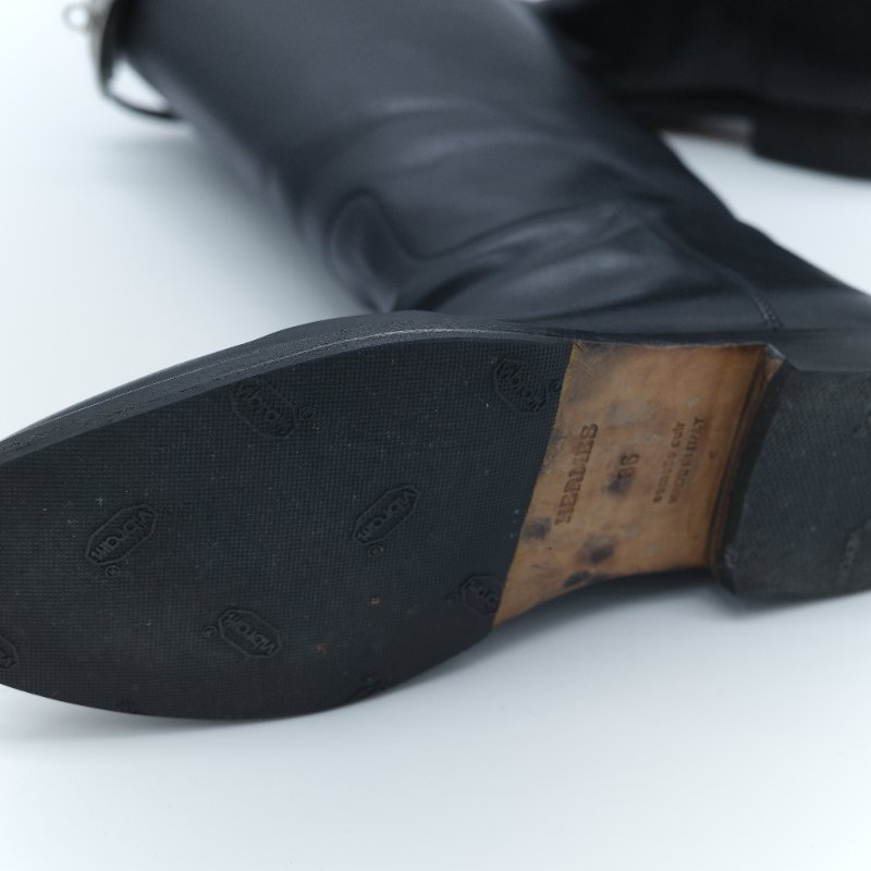 Hermès 愛馬仕 Jumping 黑色滑面小牛皮 Kelly 飾扣馬術長靴 EU36-6