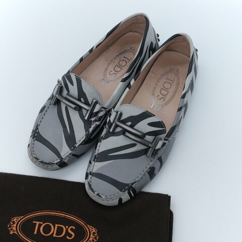 Tod's 托德斯 Gommino 黑白斑馬紋豆豆鞋 EU35