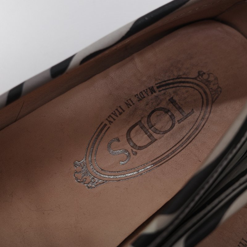 Tod's 托德斯 Gommino 黑白斑馬紋豆豆鞋 EU35-8