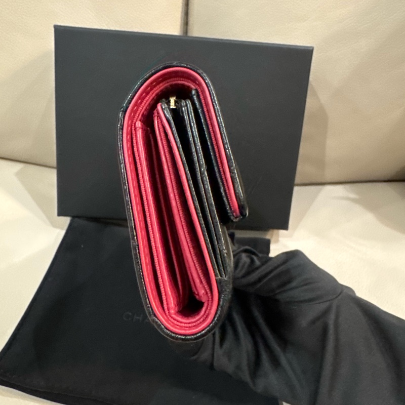 Chanel 香奈兒 19 短夾/黑銀款/98新美品-4