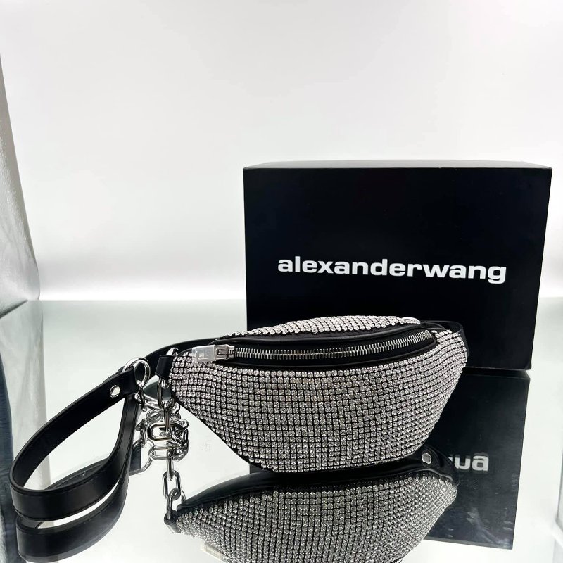 ⏰限時特賣價🌺Alexander Wang Attica 迷你水鑽腰/胸前包 銀色-5