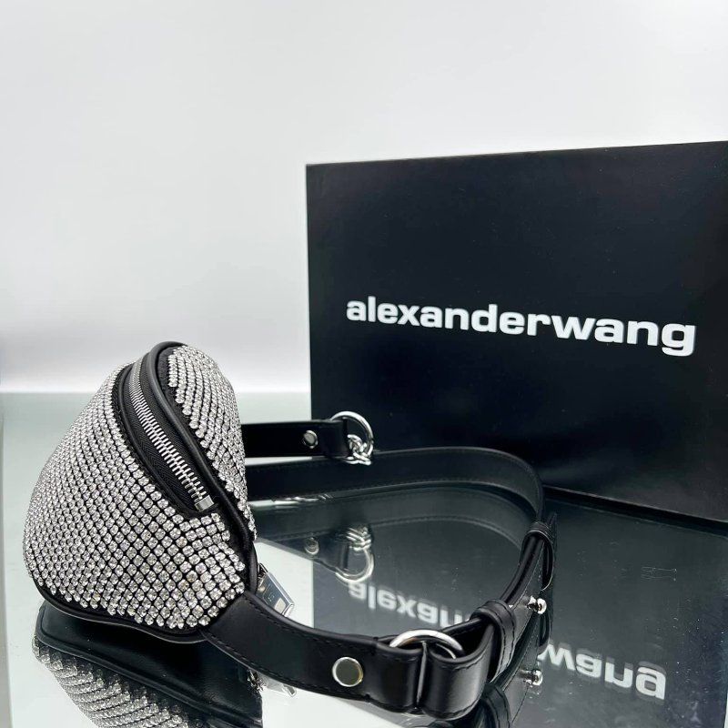 ⏰限時特賣價🌺Alexander Wang Attica 迷你水鑽腰/胸前包 銀色-6