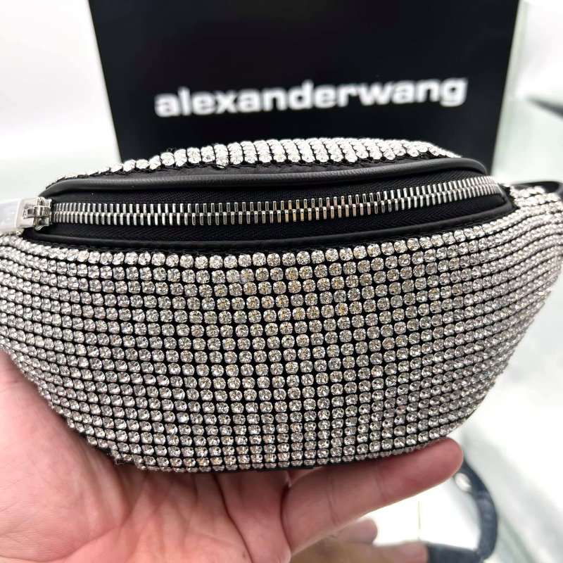 ⏰限時特賣價🌺Alexander Wang Attica 迷你水鑽腰/胸前包 銀色-7