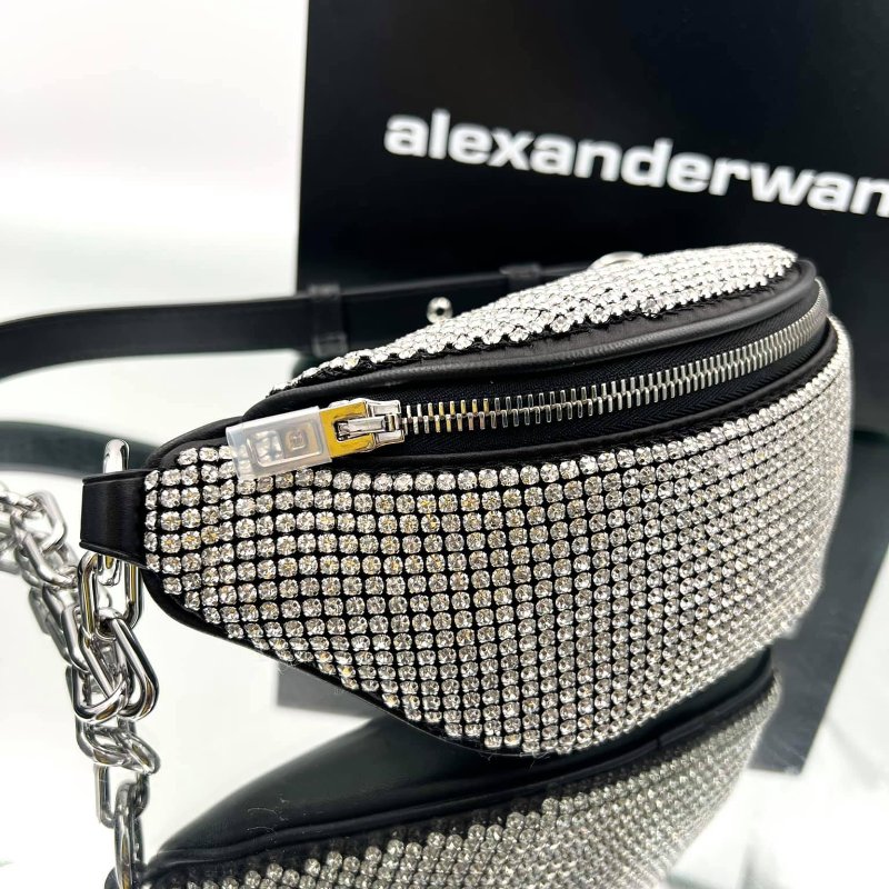 ⏰限時特賣價🌺Alexander Wang Attica 迷你水鑽腰/胸前包 銀色-9