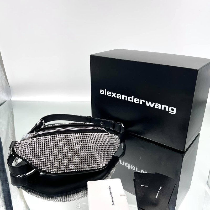 ⏰限時特賣價🌺Alexander Wang Attica 迷你水鑽腰/胸前包 銀色-10