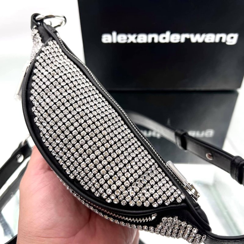 ⏰限時特賣價🌺Alexander Wang Attica 迷你水鑽腰/胸前包 銀色-11