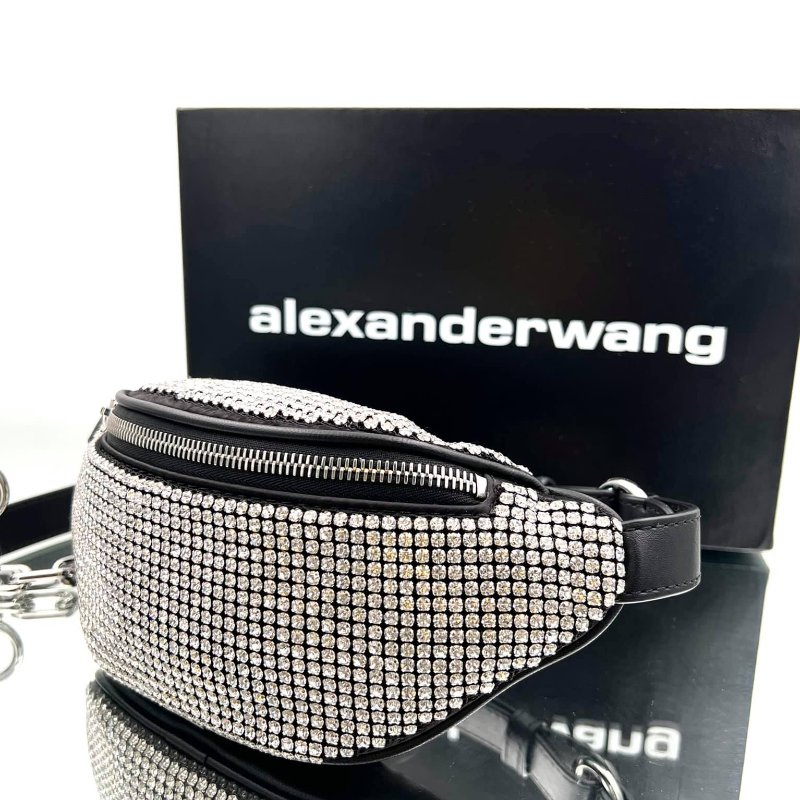 ⏰限時特賣價🌺Alexander Wang Attica 迷你水鑽腰/胸前包 銀色-12