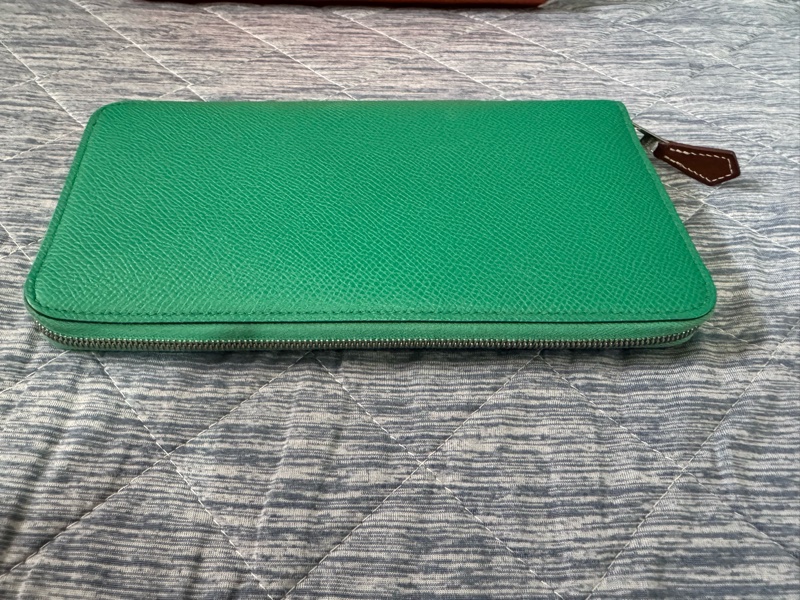 Hermes Silk In Epsom愛馬仕 帝王綠 絲巾長夾 赤道叢林 皮夾 錢包-3