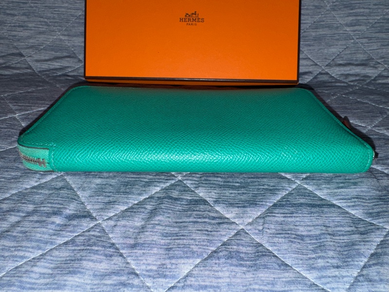 Hermes Silk In Epsom愛馬仕 帝王綠 絲巾長夾 赤道叢林 皮夾 錢包-4