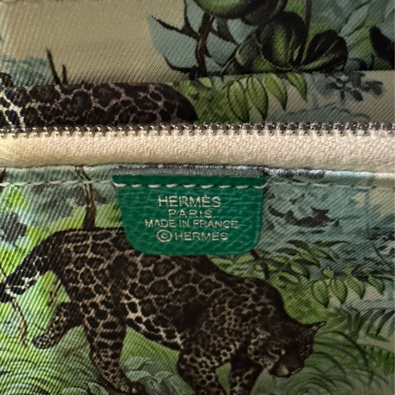 Hermes Silk In Epsom愛馬仕 帝王綠 絲巾長夾 赤道叢林 皮夾 錢包-9