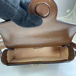 ＊奢華大道國際精品＊【G1830】GUCCI咖啡色 PVC 1955 HORSEBIT馬銜鐵斜背包 69929-6