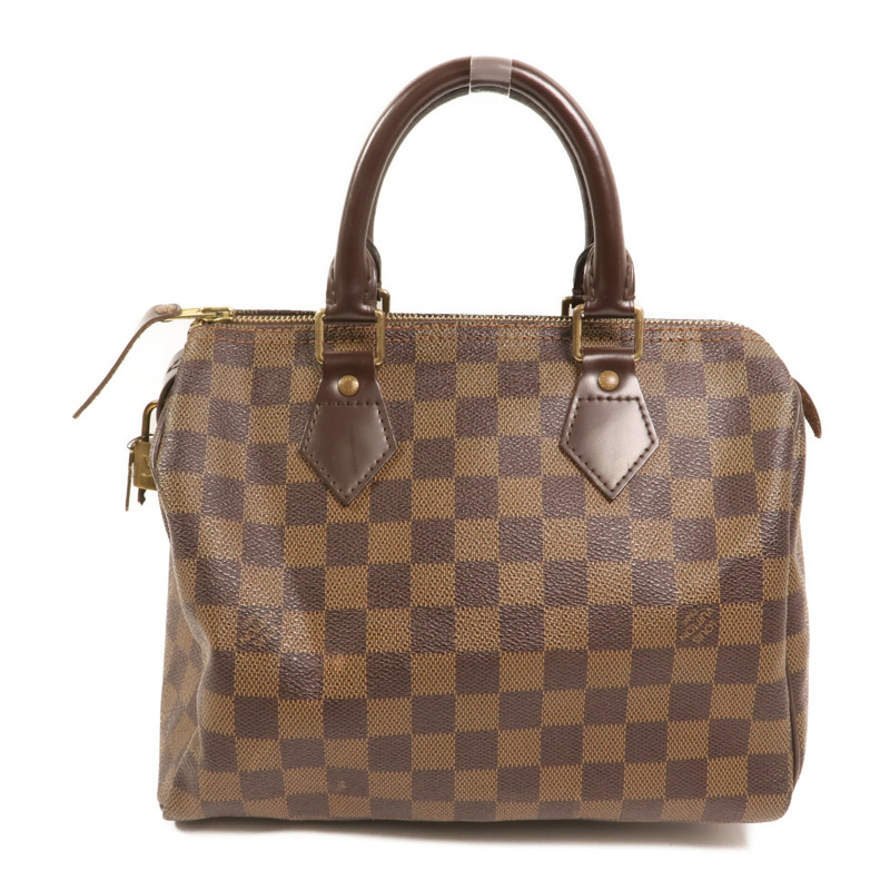 LOUIS VUITTON Damier Speedy 25金扣手挽袋-1