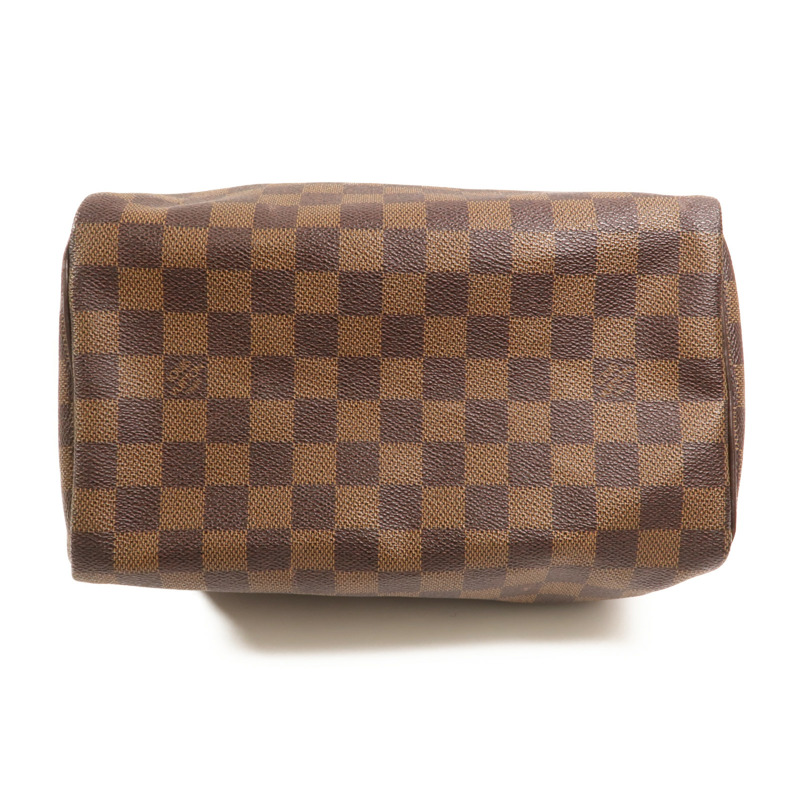 LOUIS VUITTON Damier Speedy 25金扣手挽袋-3