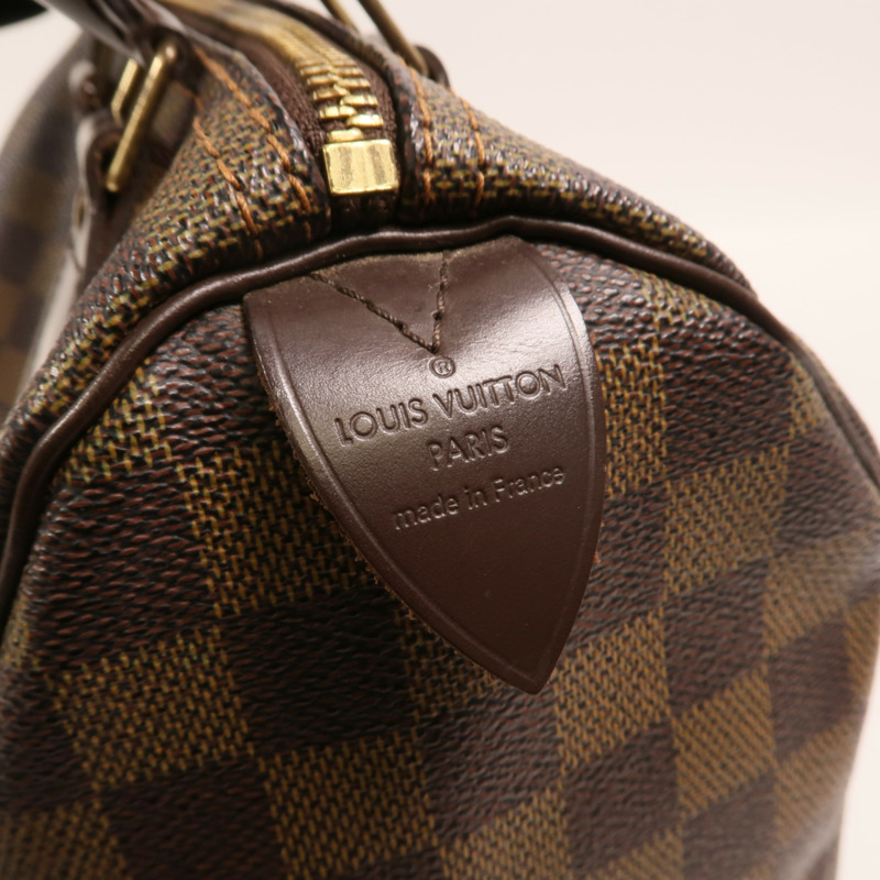 LOUIS VUITTON Damier Speedy 25金扣手挽袋-5