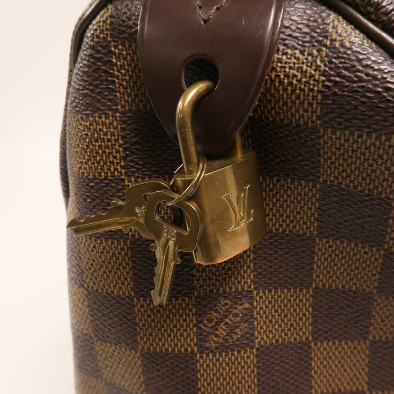 LOUIS VUITTON Damier Speedy 25金扣手挽袋-12