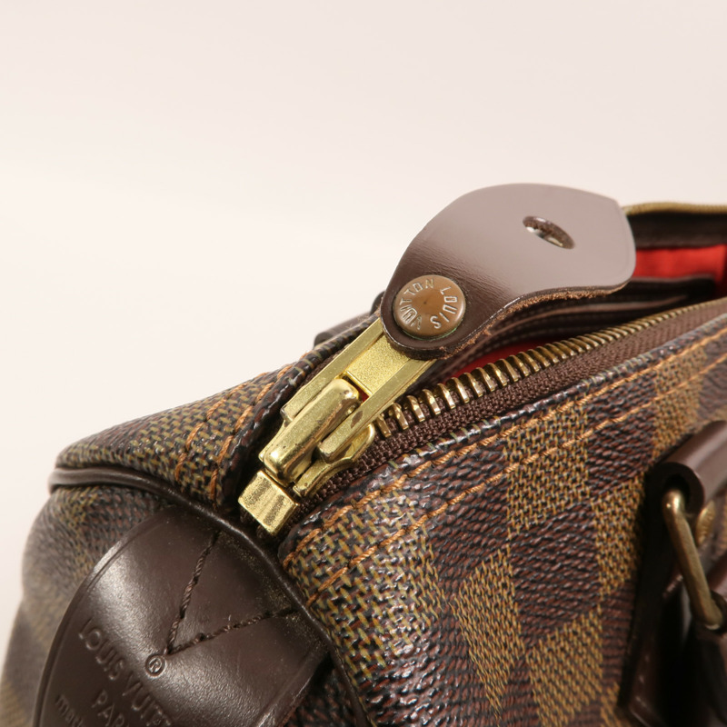 LOUIS VUITTON Damier Speedy 25金扣手挽袋-13