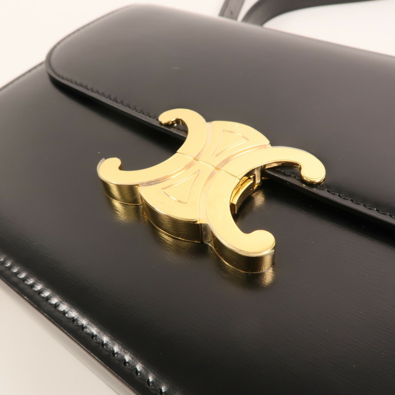 CELINE 牛皮皮革Triomphe金扣肩背袋-15