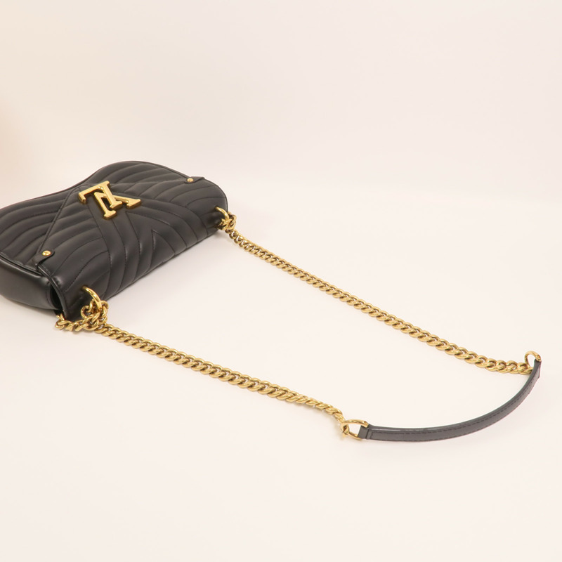 LOUIS VUITTON 牛皮皮革New Wave MM金扣鏈帶手挽肩背兩用袋-7