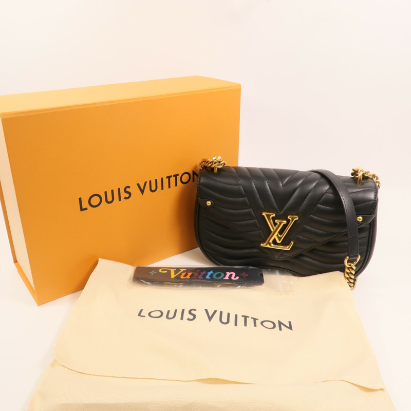 LOUIS VUITTON 牛皮皮革New Wave MM金扣鏈帶手挽肩背兩用袋-8